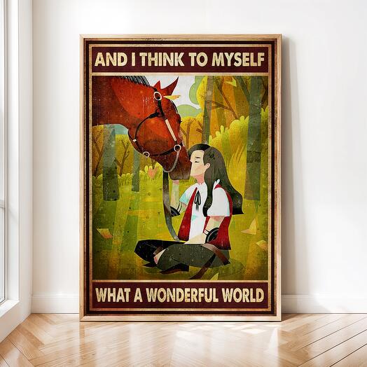 Интерьерный постер "Лошади" винтажная картина 02-0059