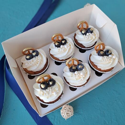 Juego de 6 cupcakes con bayas frescas