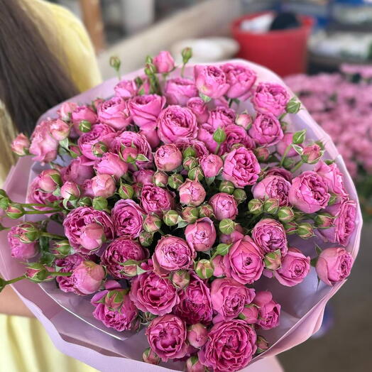 Pink Senorita  🌹🦋🍀 из пионовидных кустовых роз! больше живых Цветов и меньше пустой обертки ;)
