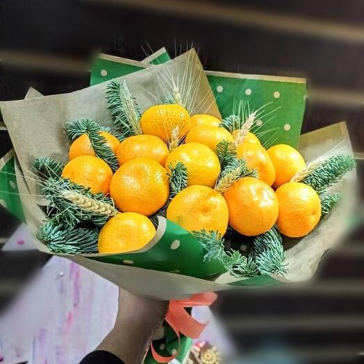 Букет из мандаринов Новогодний вкус