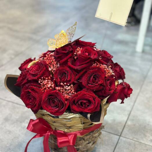 Roses in a basket