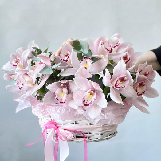 Basket with orchids