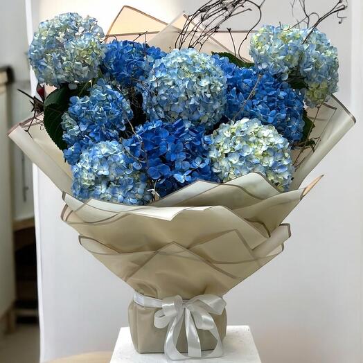 Blue hydrangea bouquet