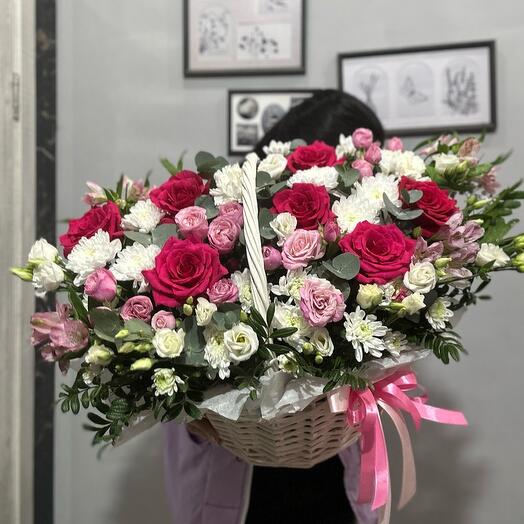 Большая «Яркая корзина с цветами»💗