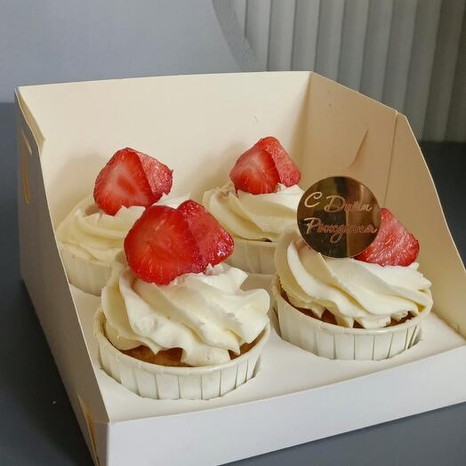 4 cupcakes de cumpleaños para mamá, novia, hermana, hija, esposo, hermano