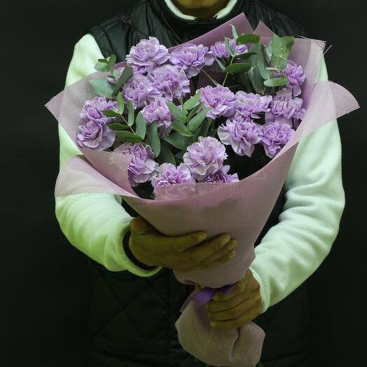 Необычные лавандовые диантусы с эвкалиптом 💜