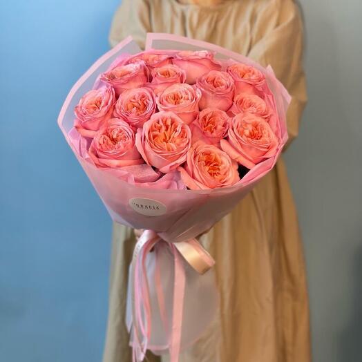 Bouquet of peony roses 15 pcs
