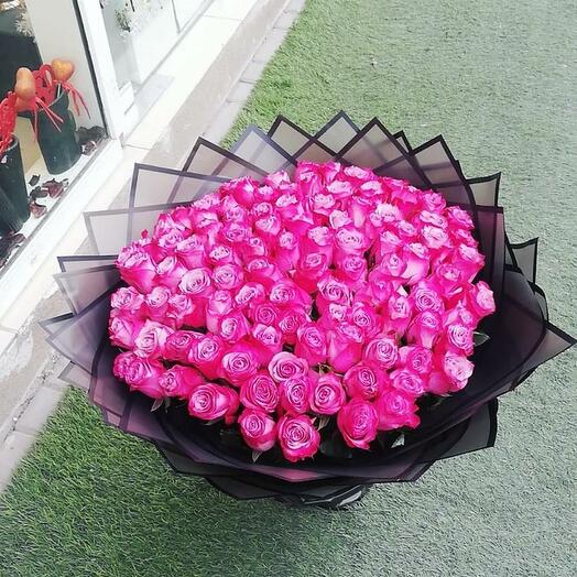 101 Purple Color Roses Bouquet