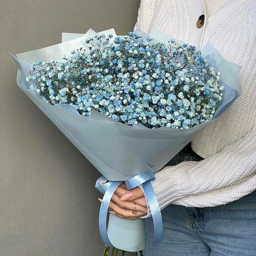 Букет из голубой гипсофилы (9 шт)