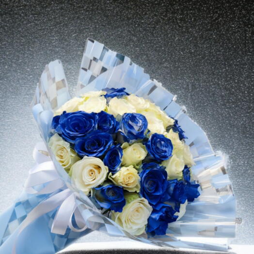 Blue white bouquet