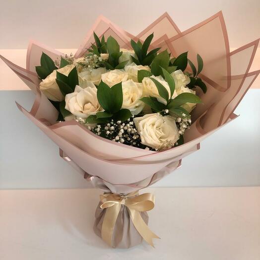 Twenty White Roses Bouquet