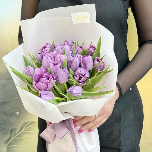 Bouquet 25 lilac peony tulips