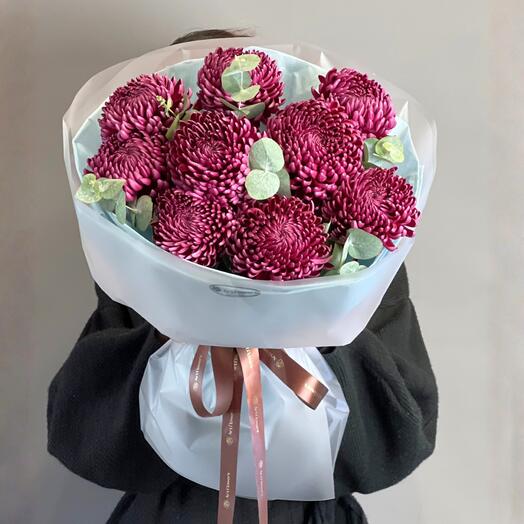 Цветы Букет Art Flowers Хризантемы Бигуди 9 шт