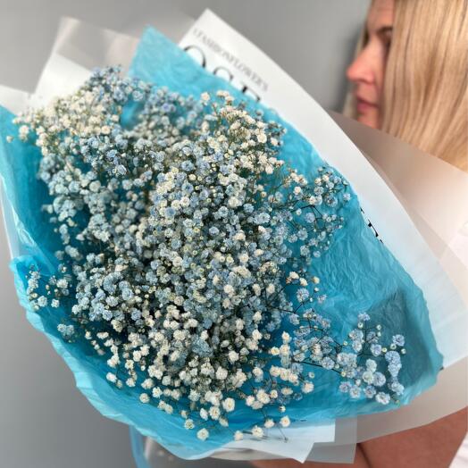 Bouquet of Blue Gypsophila
