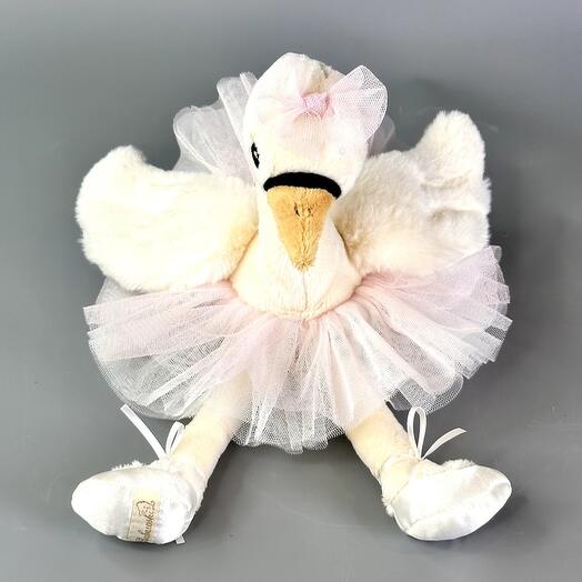 Soft toy Swan Odette white/pink  (25cm)