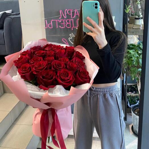 Шикарный букет из красных роз ️😍