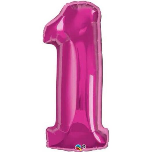 Pink Number One Helium Balloon E