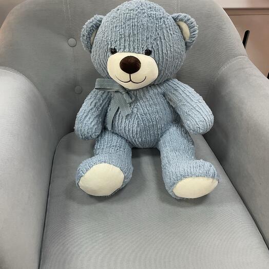 Голубой мишка с бантиком