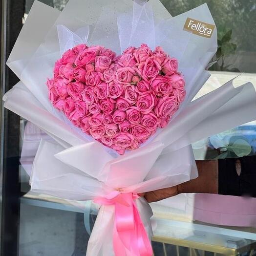 Pink Heart Shape Bouquets