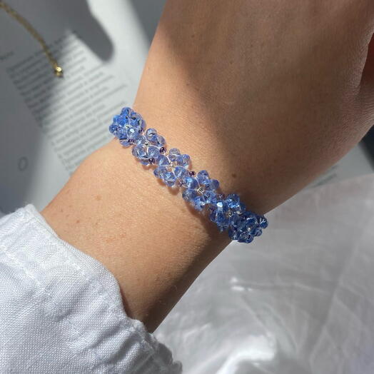 Цветочный браслет лазурный