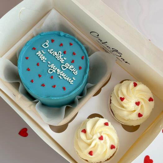 Набор бенто + 2 капкейка