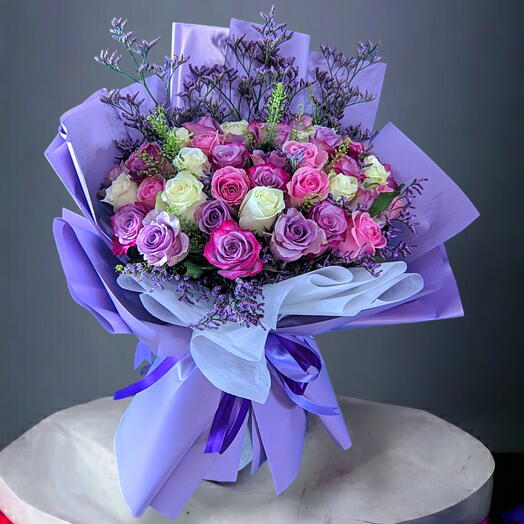 41 Purple and Mix Roses