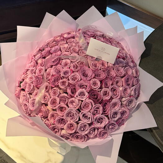 150 purple roses