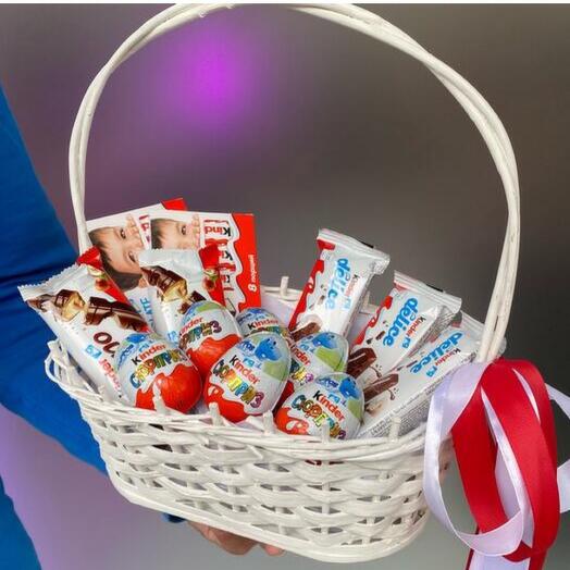 Kinder chocolate gift basket