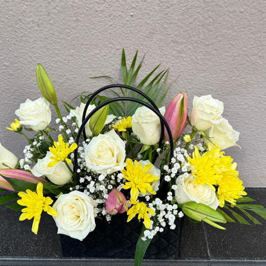 Charming Bag;Rose   Chrysanthemum with lily nicely arranged in a bag