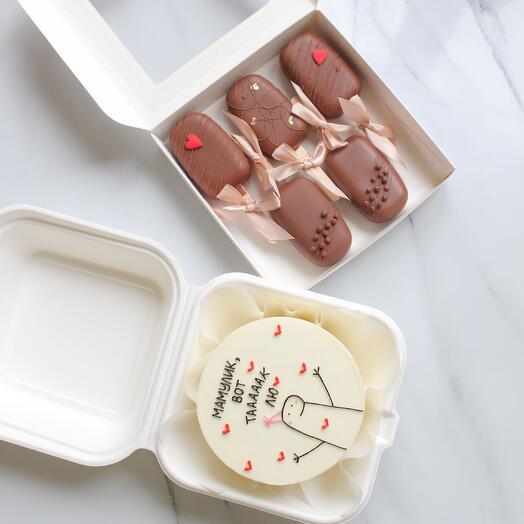 Сладкий набор для мамы (бенто торт и набор эскимо) на 8 марта