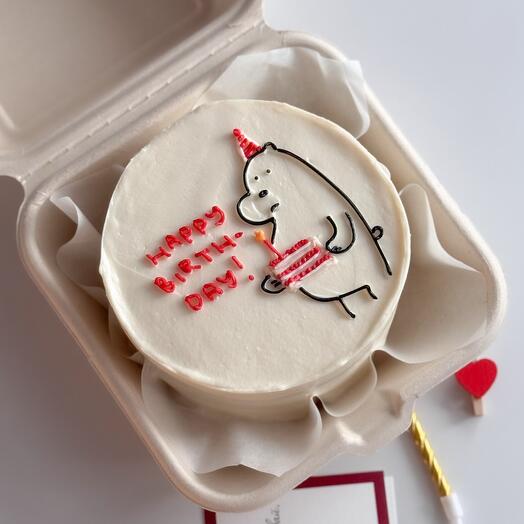 Бенто-торт happy birthday с мишкой