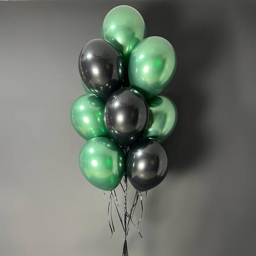 Набор Шаров - фонтан Из  черных и зеленых Шаров