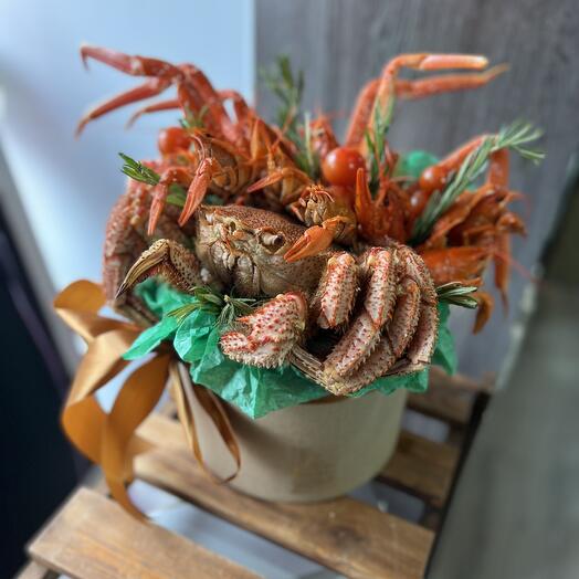 Морская шляпная коробка с крабом