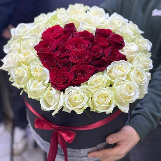 51 Роза сердце в коробке