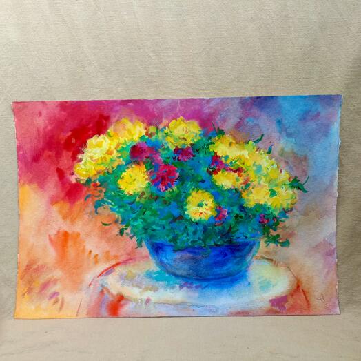 Флористическая композиция из цветов хризантемы