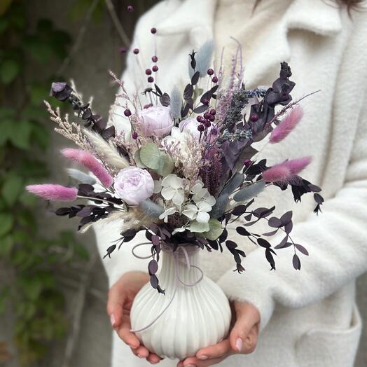 Композиция из стабилизированных цветов «Лавандовый Флер»