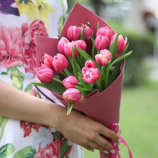 Tulipanes peonía rosa M