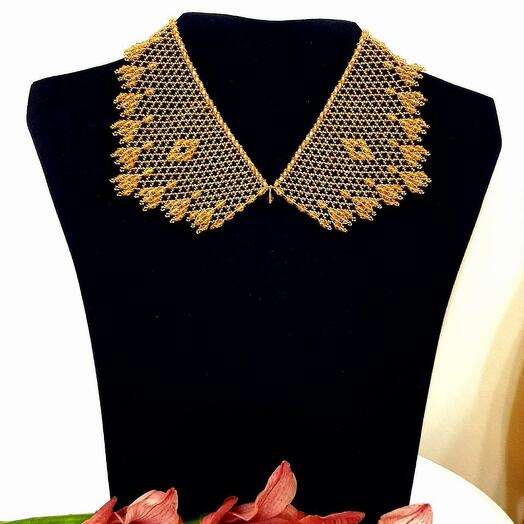 Collar made of Czech beads with glass beads