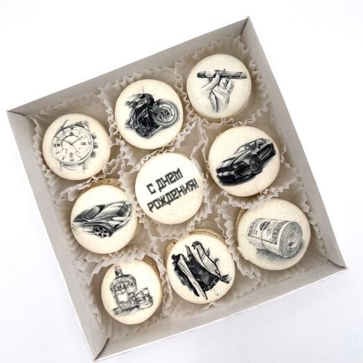 Подарочный набор макарон-ассорти «С Днём рождения» для мужчины