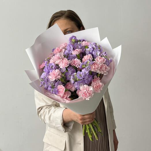 Ramo de lavanda mattiola y rosa Dianthus ramo 351