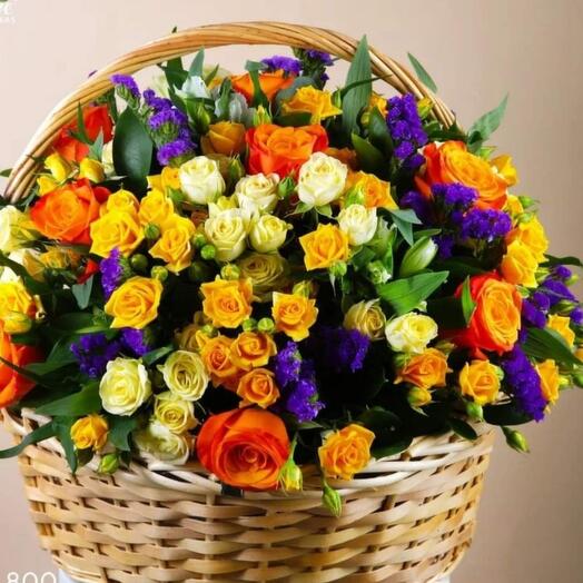Flowers in basket