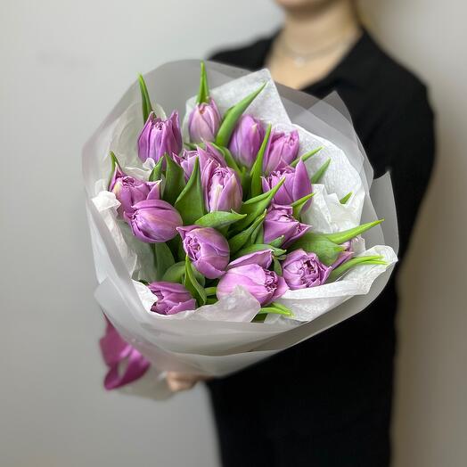 Mono bouquet 75 из 15 пионовидных тюльпанов сорта double price