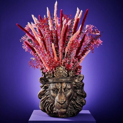 Planter head "Lion Clarence", gold