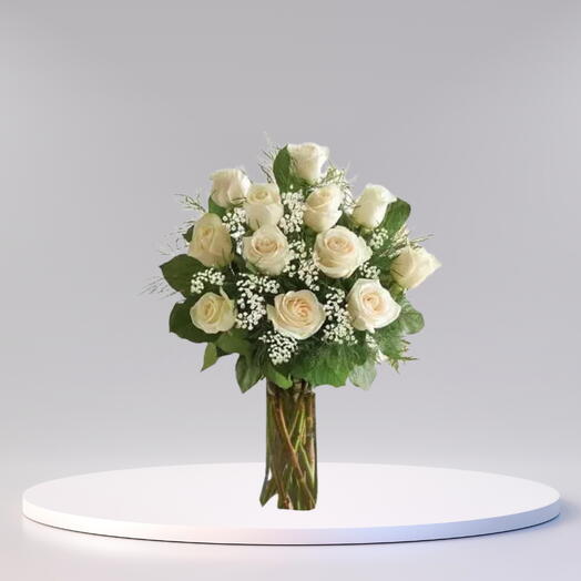 Lovely White Roses Bunch