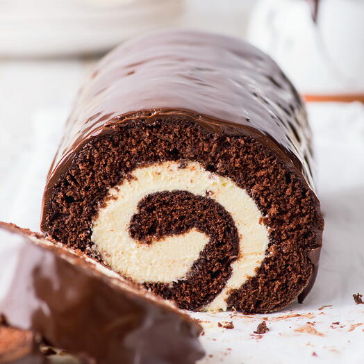 Gluten-free Dark Chocolate Swiss Meringue Roll