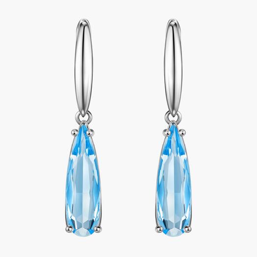 Серьги с голубыми кристаллами Swarovski