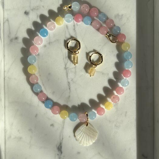 Комплект украшений из натурального камня «candy»