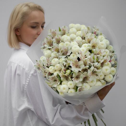 Букет з хризантем з альстромерією, XL