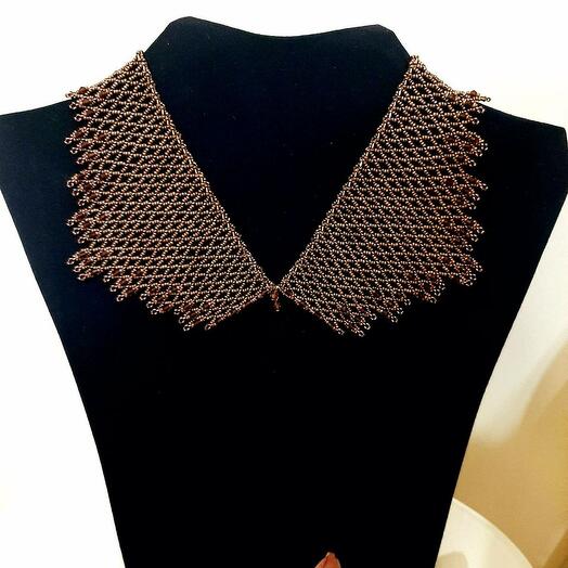 Collar made of Czech beads of AMETHYST MATTE color