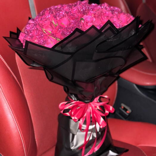 Hot pink glitter bouquet
